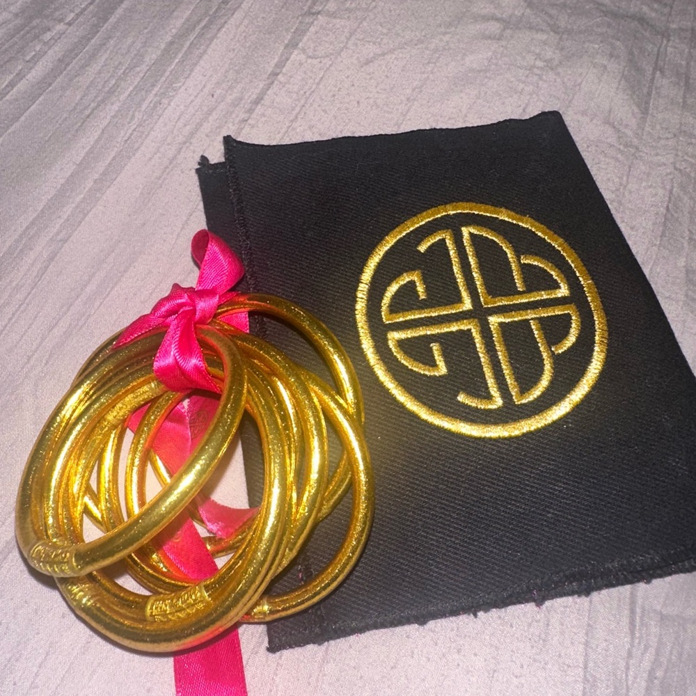 Gold Bangles with Black Pouch